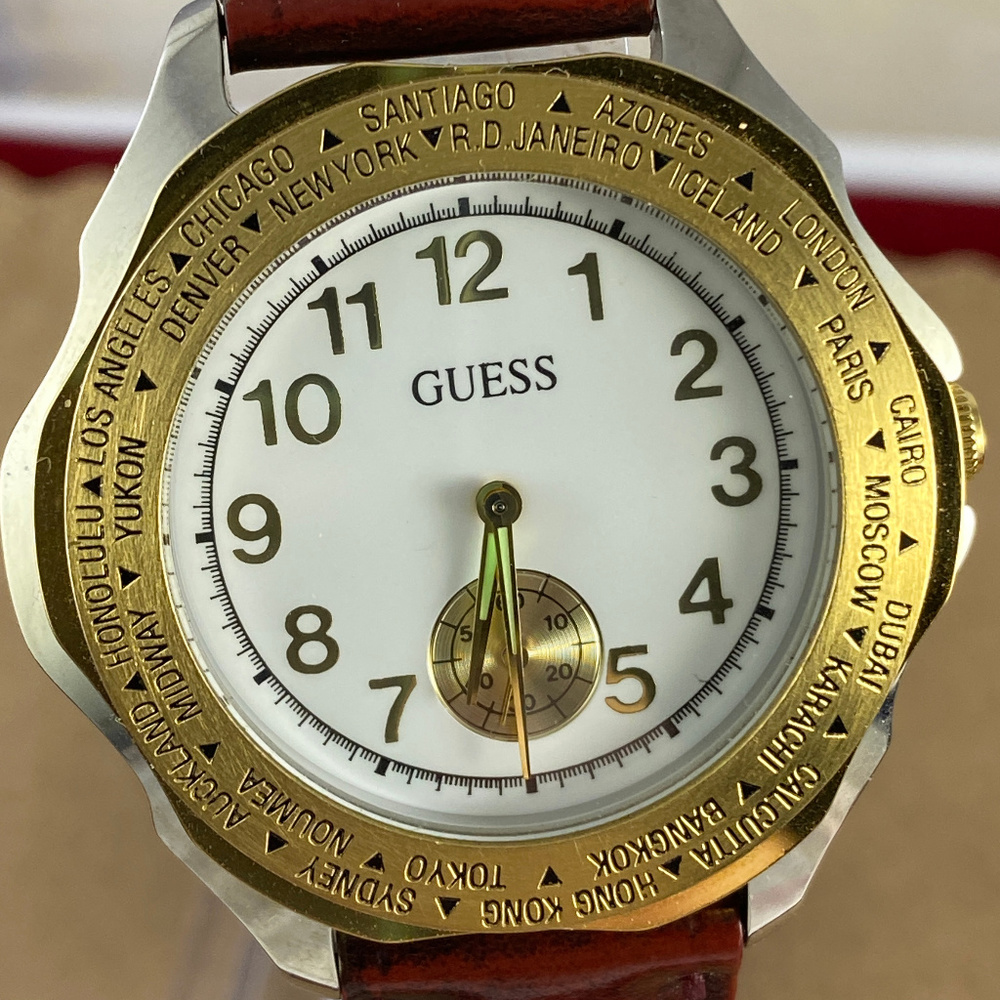 Vintage Men's 1992 GUESS 2 Tone World Time Watch